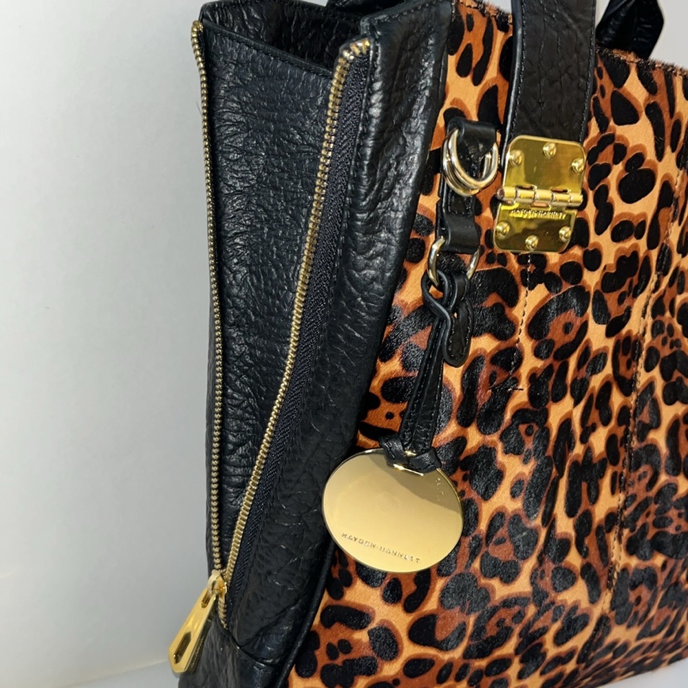 Hayden Harnett expandable leopard-print haircalf satchel - Picture 5 of 16